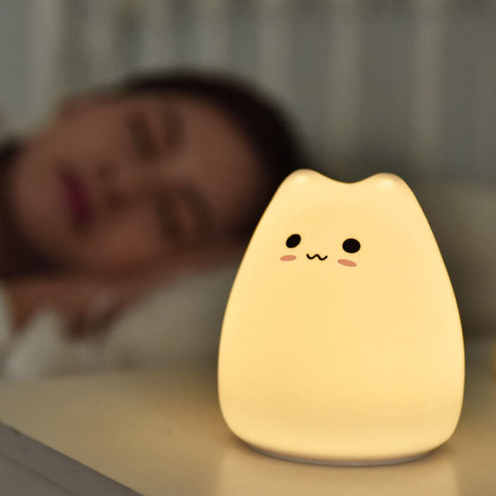 Lampe de Table LED en Silicone USB Veilleuse Chat 