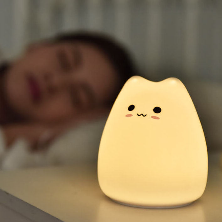Cat Night Light USB Silicone LED Cat Table Lamp
