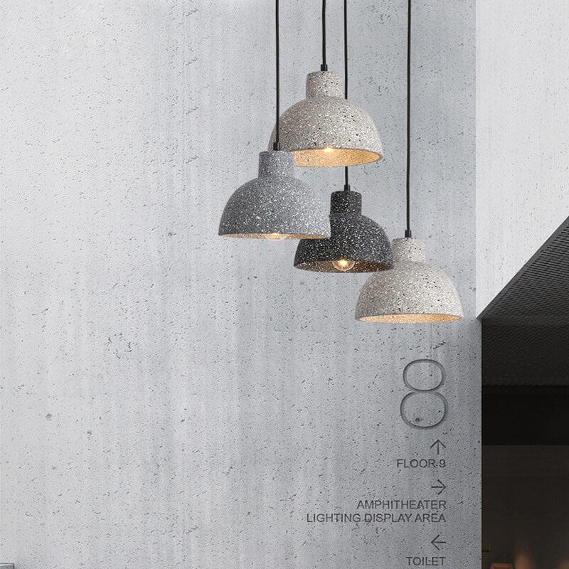 Industrial Vintage Cement  Dome 1-Light Pendant Light