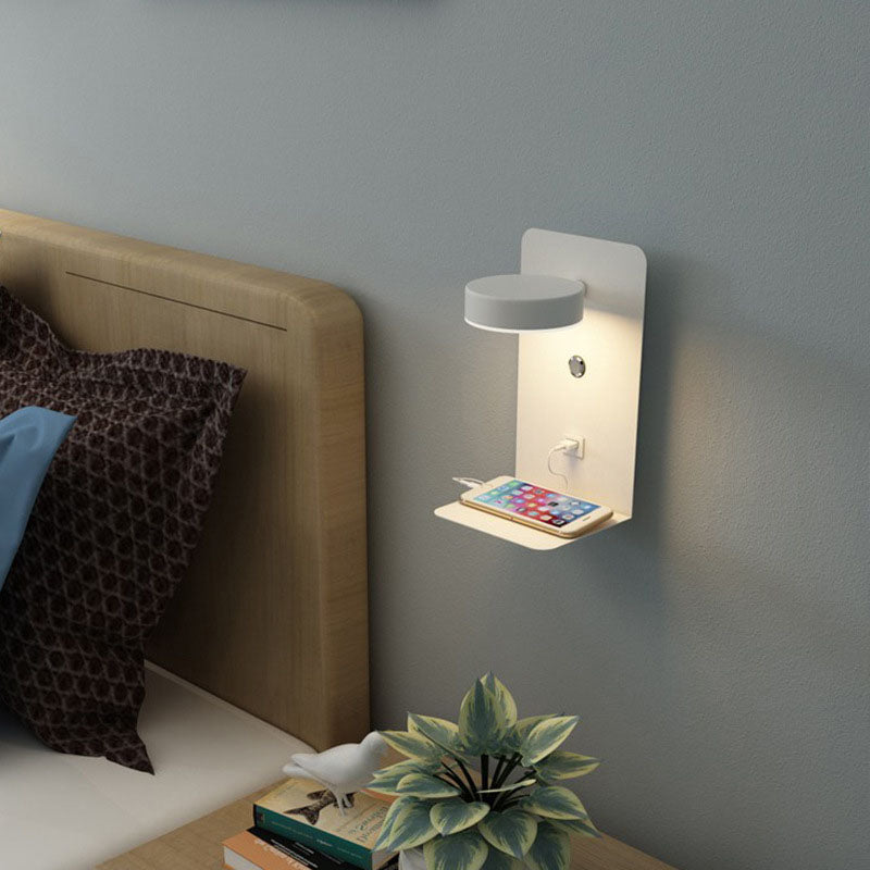 Modern Iron Square LED USB Rechargeable Wall Sconce Lamp