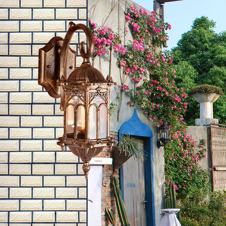 European Vintage Outdoor Waterproof 1-Light Metal Wall Sconce Lamp