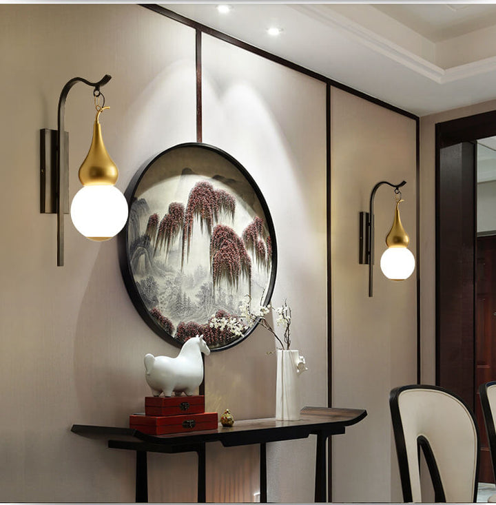 Moderne kreative Glas-Kürbis 1-Licht Wandleuchte 