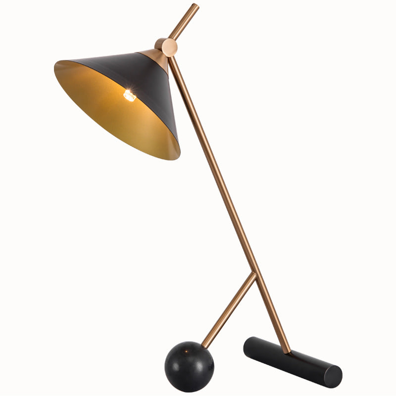 Industrial Metal Horn Shape Shade 1-Light Table Lamp