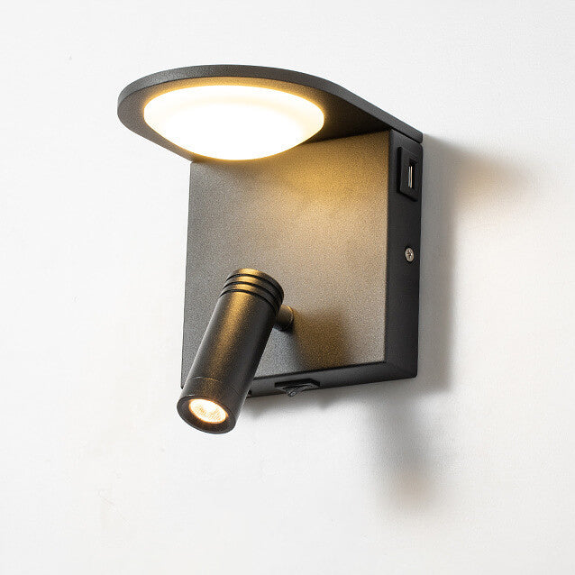 مصباح حائط LED دوار بسيط مربع حديث بمنفذ USB 