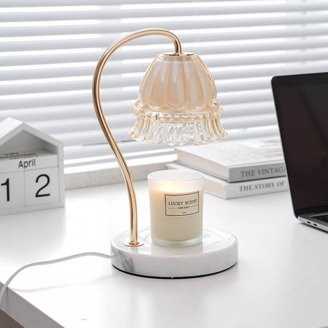 Kreative Glas-Glockenblume Aromalampe Schmelzende Wachstischlampe 