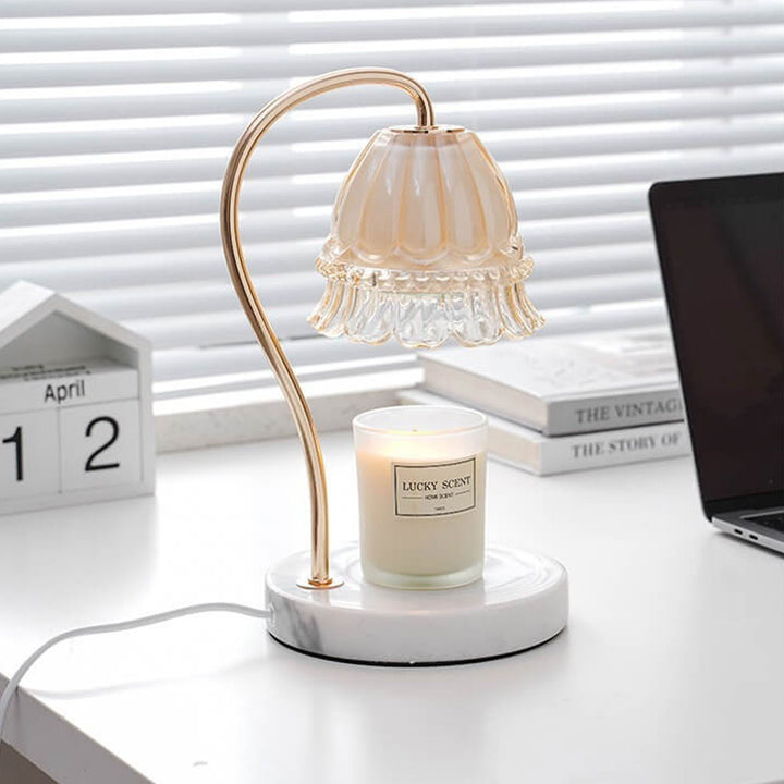 Kreative Glas-Glockenblume Aromalampe Schmelzende Wachstischlampe 