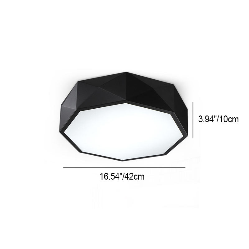 Modern Minimalist Rhombus Geometry Acrylic Iron LED Flush Mount Ceiling Light for Living Room