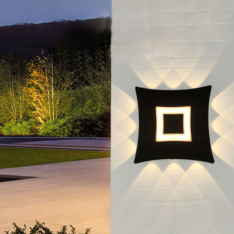 Lampe murale LED extérieure lumineuse carrée moderne et créative pour jardin 