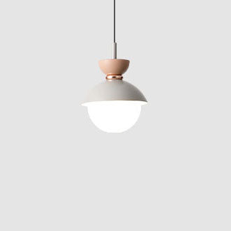 Modern Macaron Metal 1-Light Globe Pendant Light