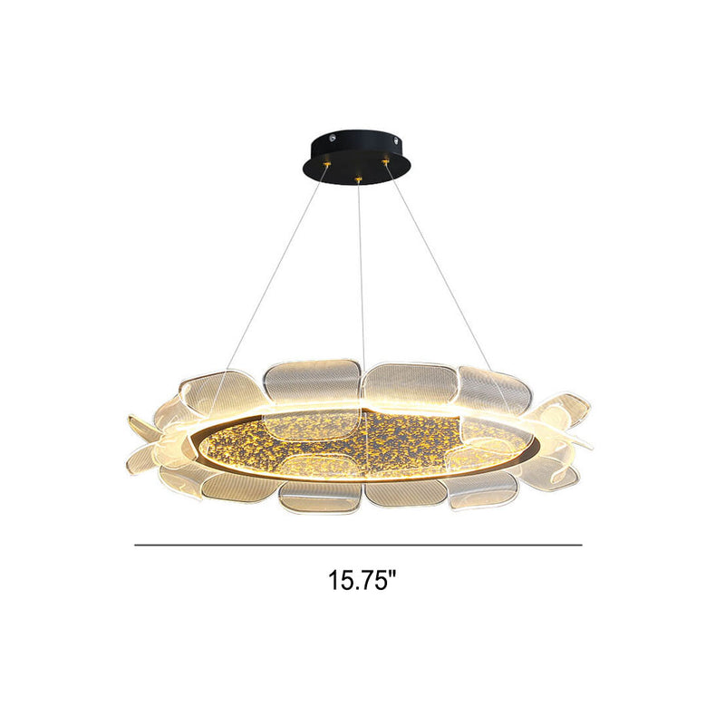 Modern Light Luxury Acrylic Flower Petal Round LED Chandelier