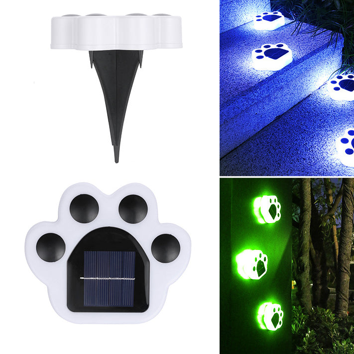 Luz enterrada de jardín de césped redonda LED solar para exteriores en forma de pata de oso 