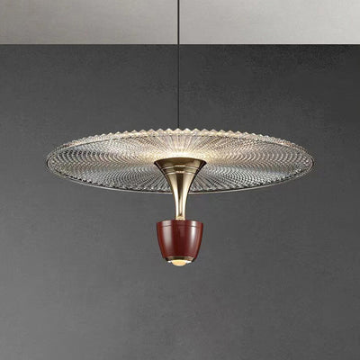 Modern Luxury Disc Electroplated Aluminum LED Pendant Light