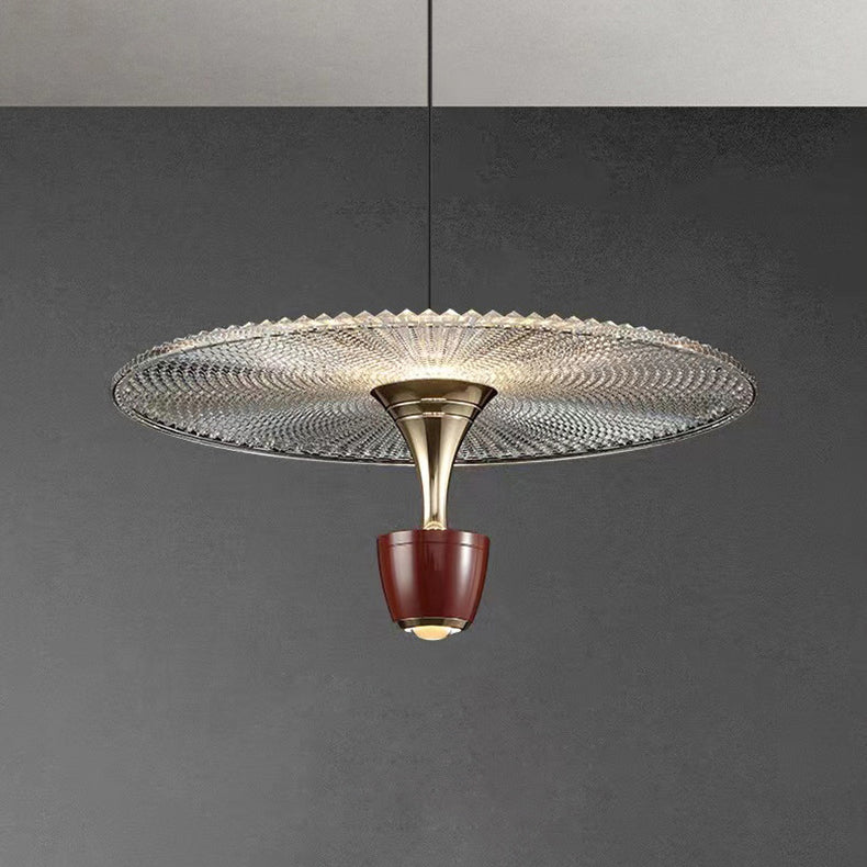 Modern Luxury Disc Electroplated Aluminum LED Pendant Light