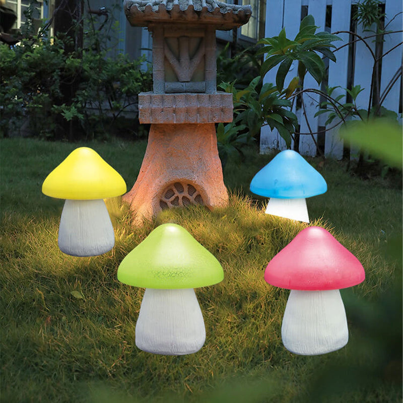 Solar Colored Mushroom Resin Plastic Outdoor Garden Lawn Decorative Light