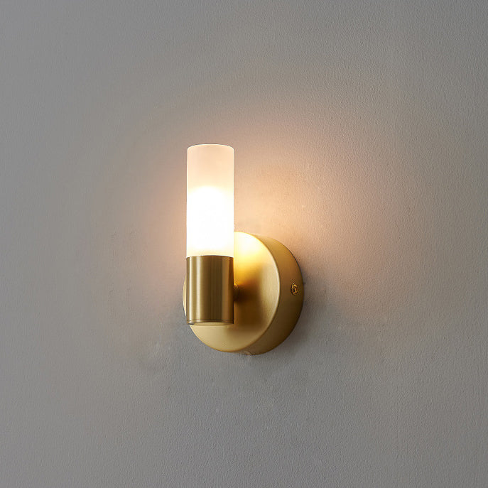 مصباح حائط LED عصري فاخر بعمود أكريليك ونحاس 1/2/4 ضوء 