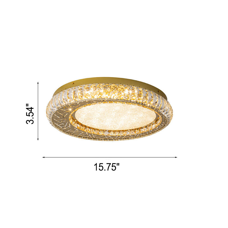 Modern Luxury Crystal Bird Nest Round LED Flush Mount Ceiling Light
