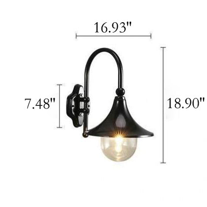 Retro minimalistischer Trompete wasserdichter 1-Licht Wandleuchten-Lampe 