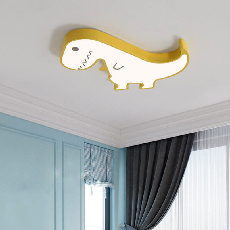 Cartoon Creative Metal Dinosaur LED Flush Mount Ceiling Light