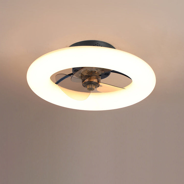Moderner Kreativkreis LED Semi-Flush Mount Deckenventilator Licht 