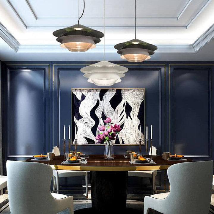 Nordic Colorful Layered Metallic 1-Light LED Pendant Light