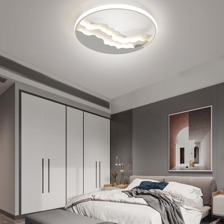 Nordic Sea Wave Round LED Flush Mount Ceiling Light