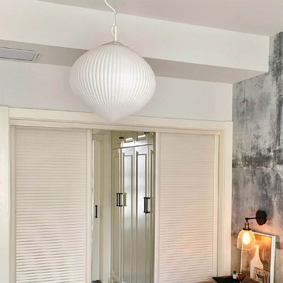 Modern Milk White Glass Oval 1-Light Pendant Light