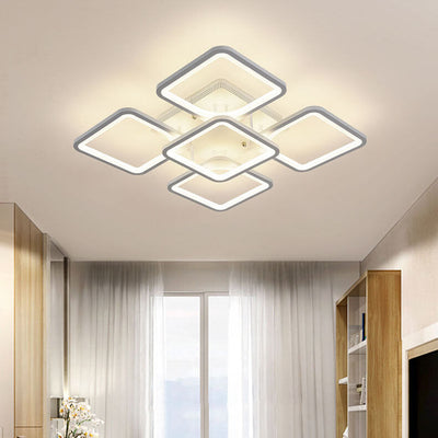 Minimalist Square Combination Acrylic LED Flush Mount Ceiling Light