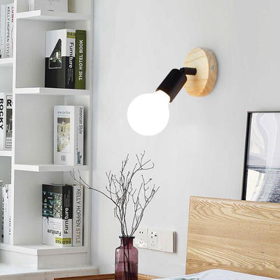 Nordic Minimalist Log Spotlight 1-Light Wall Sconce Lamp