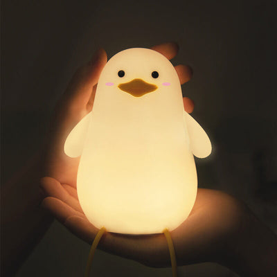 Cartoon Cute Penguin Silicone LED Night Light Bed Lamp