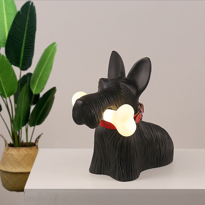 Nordic Cartoon Resin Dog Bone Decorative LED Table Lamp