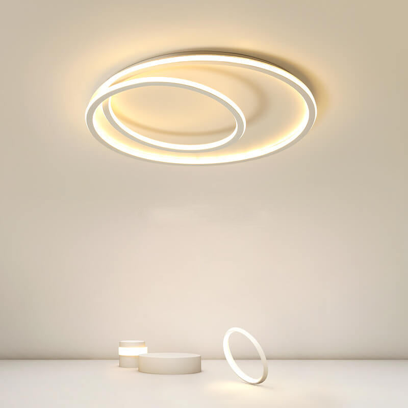 Modern Minimalist Double Circle LED Flush Mount Ceiling Light