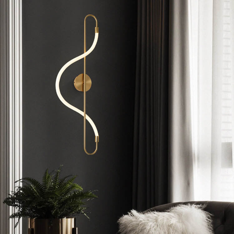 Post-modern Long Curve 1-Light LED Wall Sconce Lamp