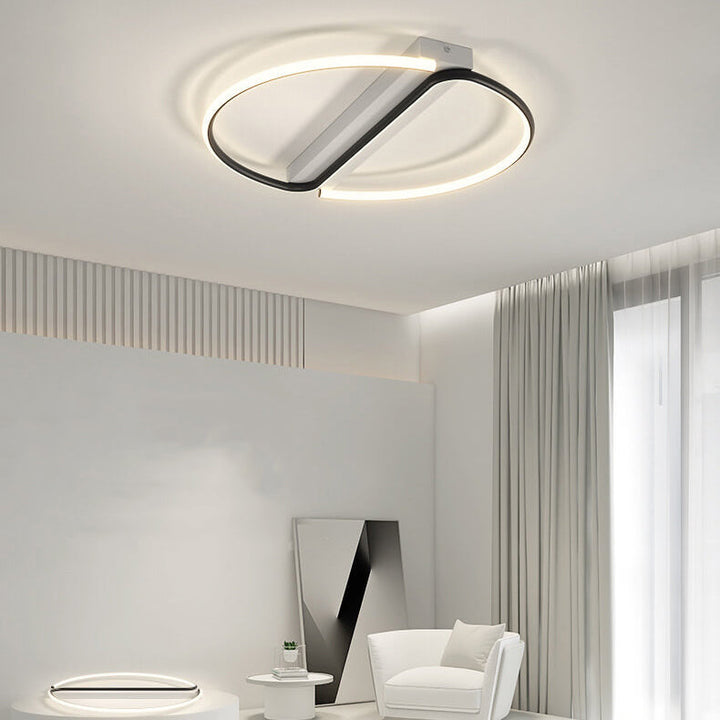Luz de techo LED empotrada redonda minimalista en blanco y negro 