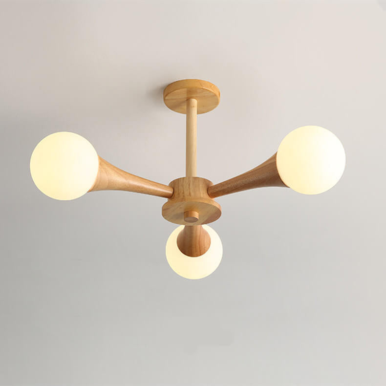 Lustre semi-encastré à 3/4/5 lumières en forme de bûche japonaise 
