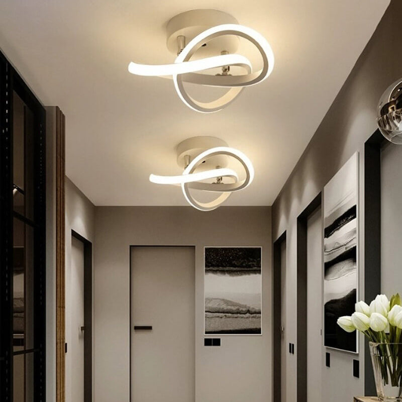 Nordic Twist Ring LED Semi-Flush Mount Ceiling Light