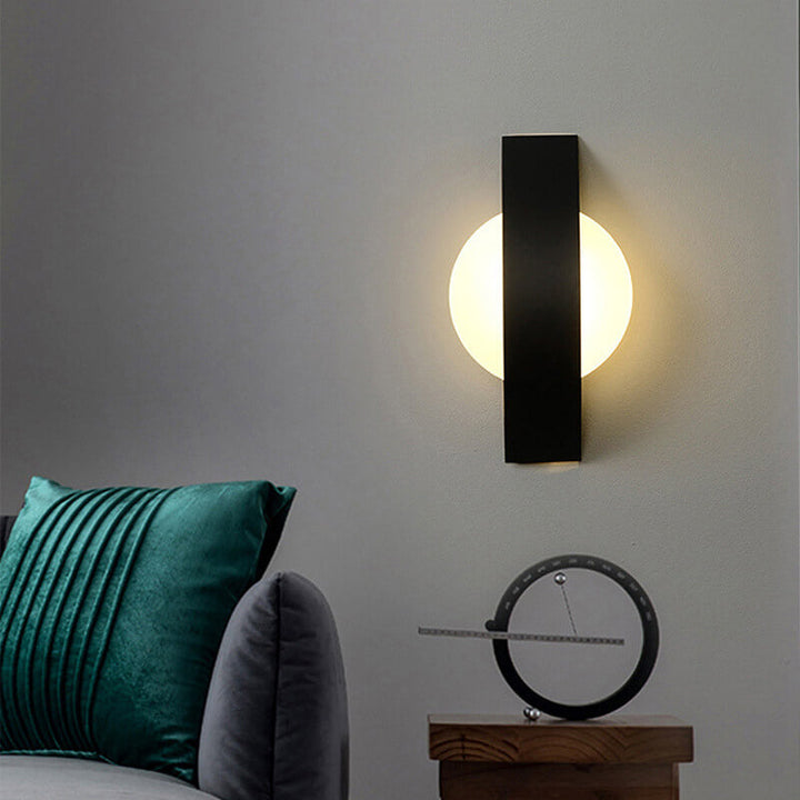 Moderner minimalistischer Acryl geometrischer Ring LED Wandleuchte 