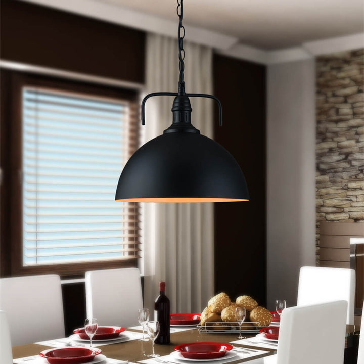 Industrial Vintage Pot Lid Dome 1-Light Pendant Light