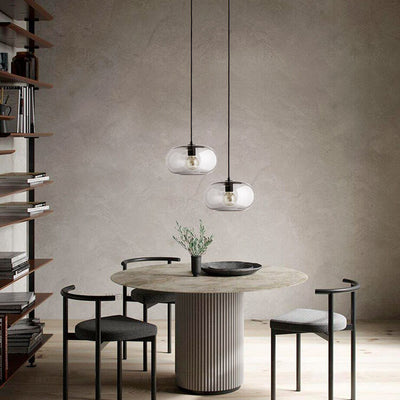 Nordic Color Glass Oval Dome 1-Light Pendant Light