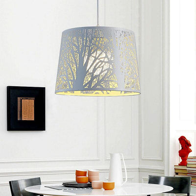 Creative Hollow Carved Cylindrical Metal 1-Light Pendant Light