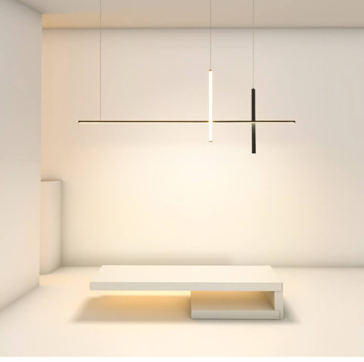 Moderne minimalistische Langlinien-LED-Kronleuchter 