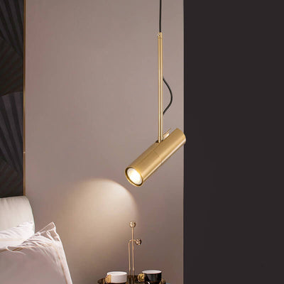 Moderne minimalistische 1-flammige LED-Spot-Pendelleuchte in Gold 