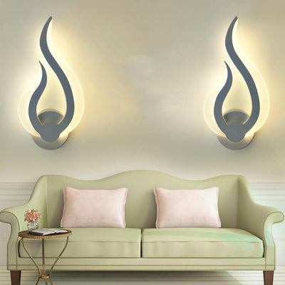 Modern Minimalist Flame Shaped Acrylic 1-Light LED Wall Sconce Lamp