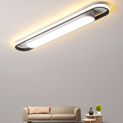 Nordic Minimalist Long Bar Ring LED Flush Mount Ceiling Light