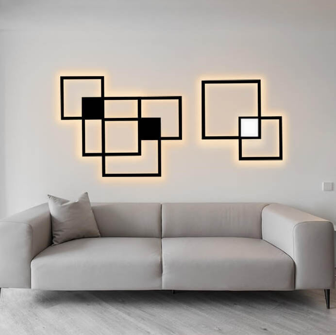 Applique Murale LED en Fer à Combinaison Carrée Minimaliste 