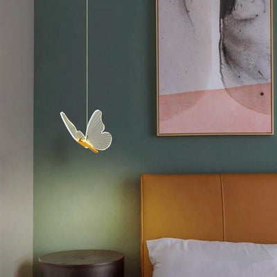 Lustre à suspension LED papillon acrylique minimaliste 