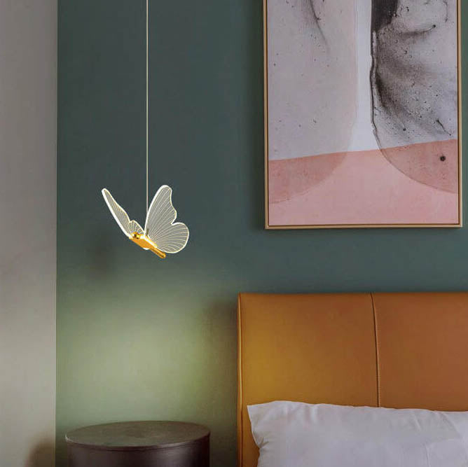 Lustre à suspension LED papillon acrylique minimaliste 