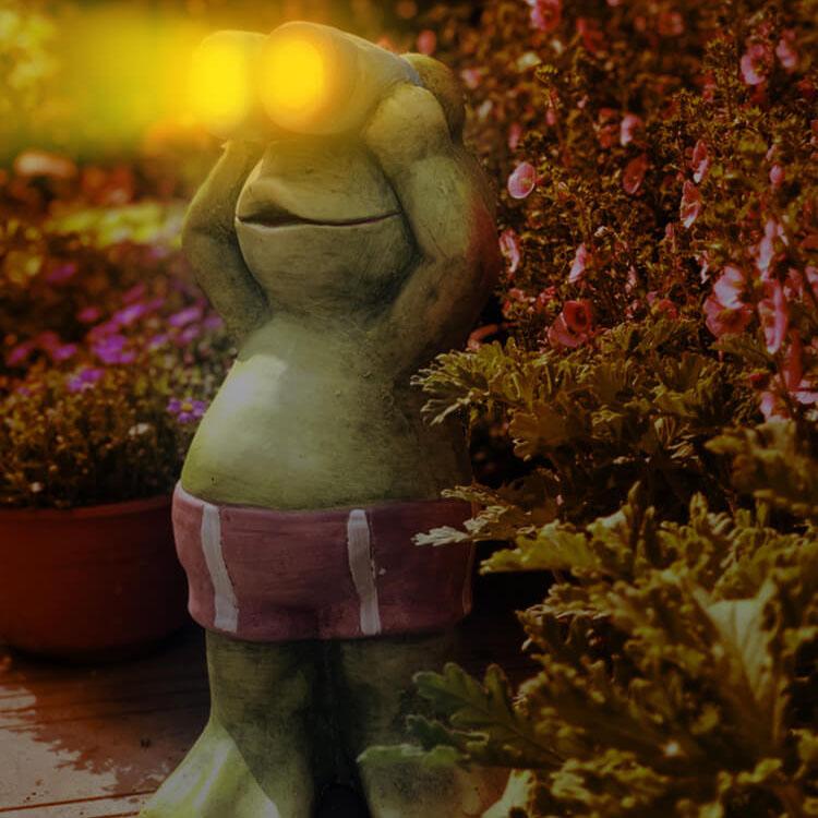 Contemporary Creative Solar Resin Frog Waterproof Decorative Outdoor Light For Garden