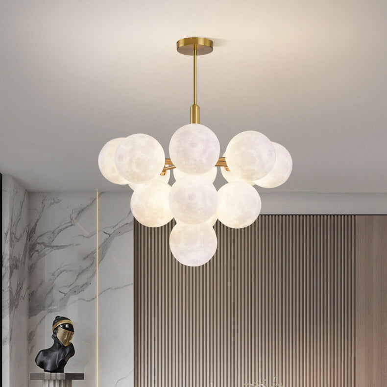 Nordic 3D Moon Planet 5/13 Light Chandelier