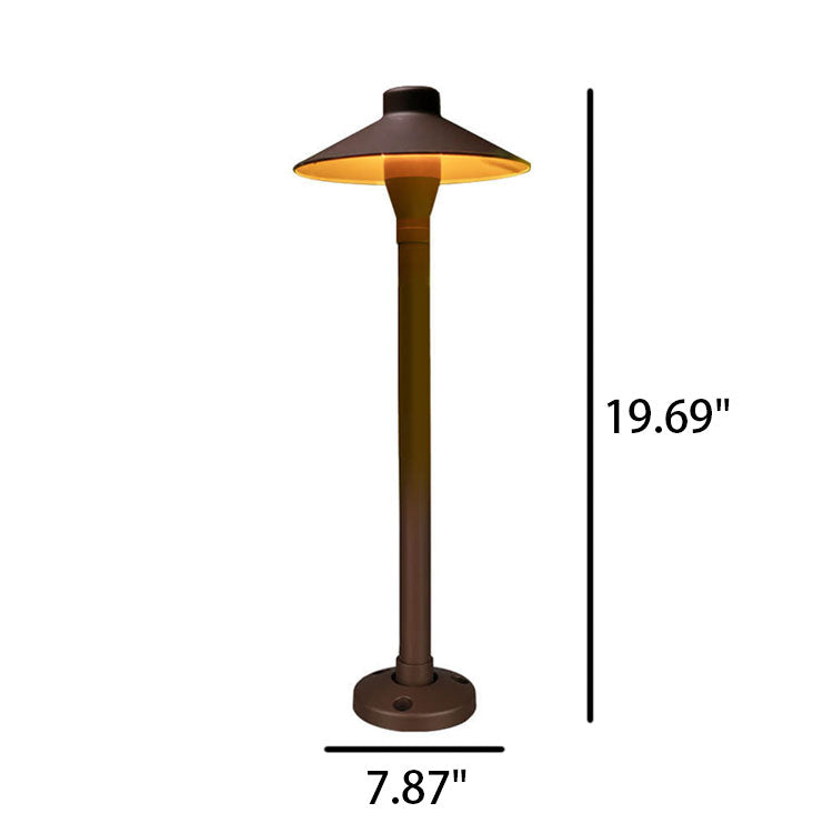 Copper Aluminum Umbrella Design LED Outdoor Lawn Floor Lamp