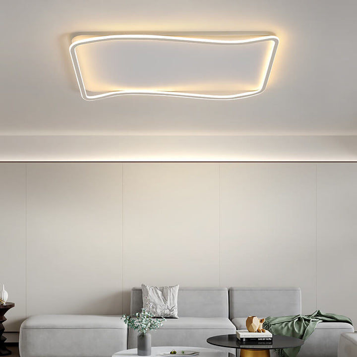 Minimalistische rechteckige Deckenleuchte aus Aluminium mit LED-Aufbauleuchte 